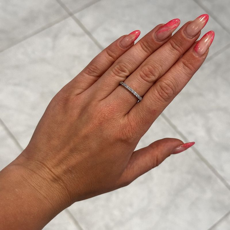 9ct White Gold Baguette Bar Diamond Ring