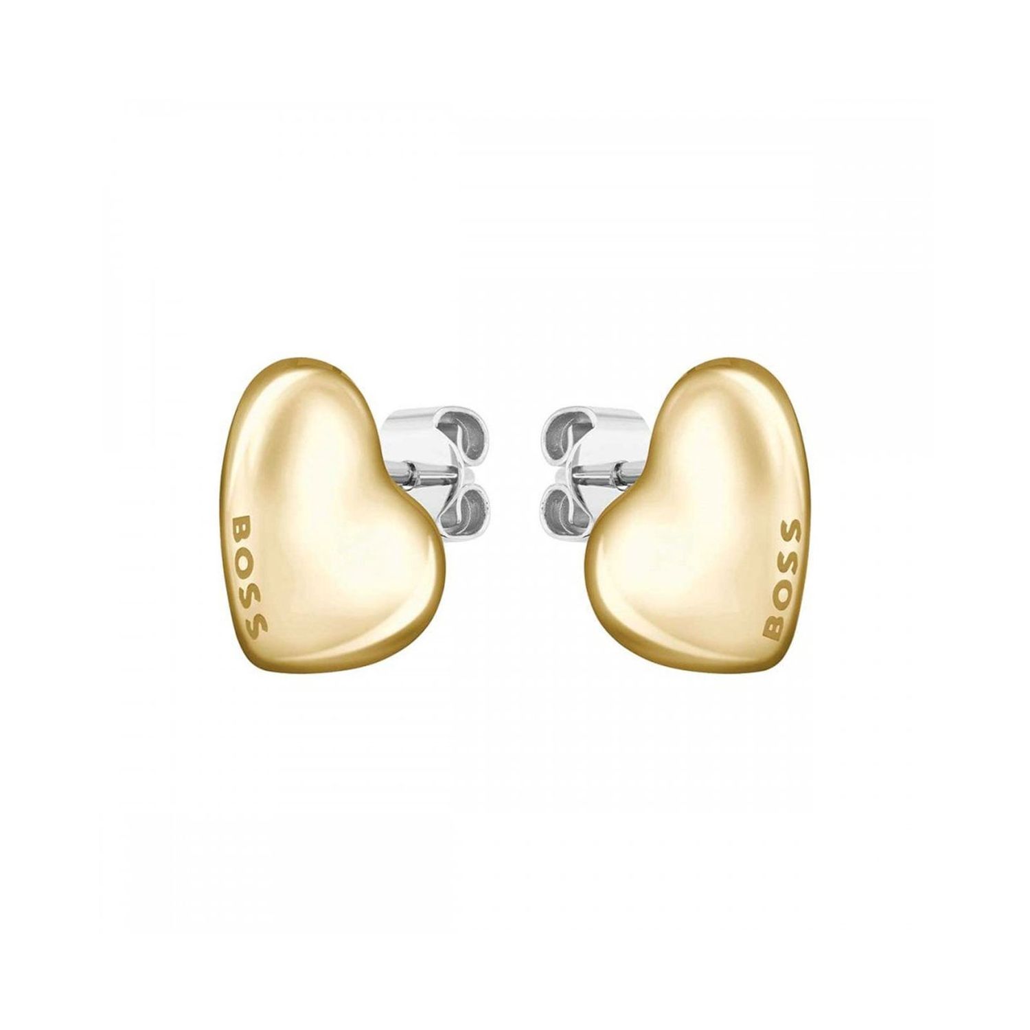 Honey Heart Gold-Plated Stud Earrings