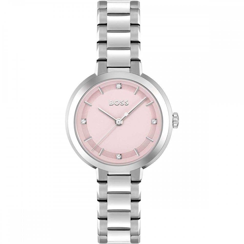 BOSS Sena Ladies Pink Dial Steel Watch