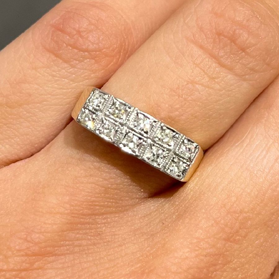 Pre-Owned 14ct Yellow Gold Vintage 0.15ct Diamond Band