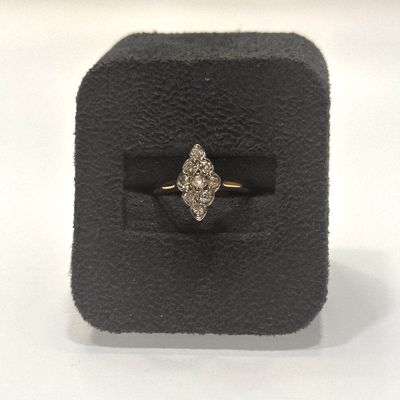 Pre-Owned Antique 0.30ct Old Mine Cut Diamond Lozenge Ring