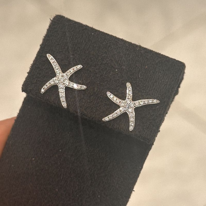 18ct White Gold Diamond Starfish Earrings .32pt 18ct White Gold Diamond Starfish Earrings .32pt