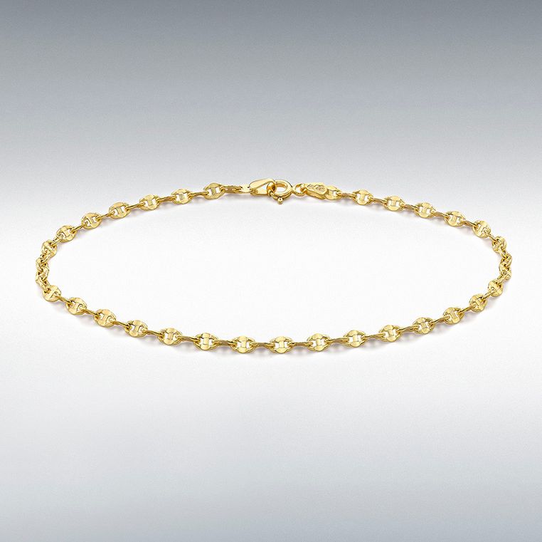 9ct Gold Rambo Chain Anklet 23cm/9&quot;