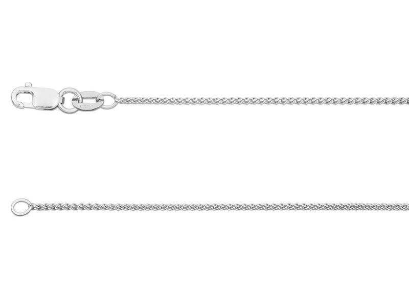18ct White Gold 1mm Spiga Chain