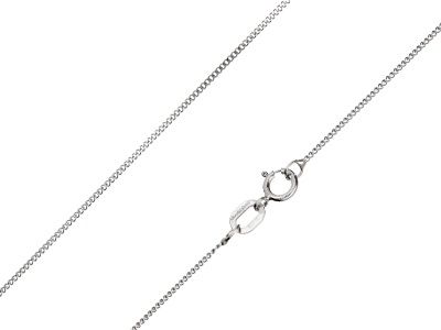 9ct White Gold 0.8mm D/C Curb Chain, Length: 18&quot;/45cm