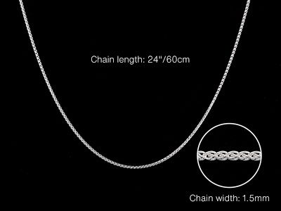 Recycled Silver 1.5mm Spiga Chain, Length: 24&quot;