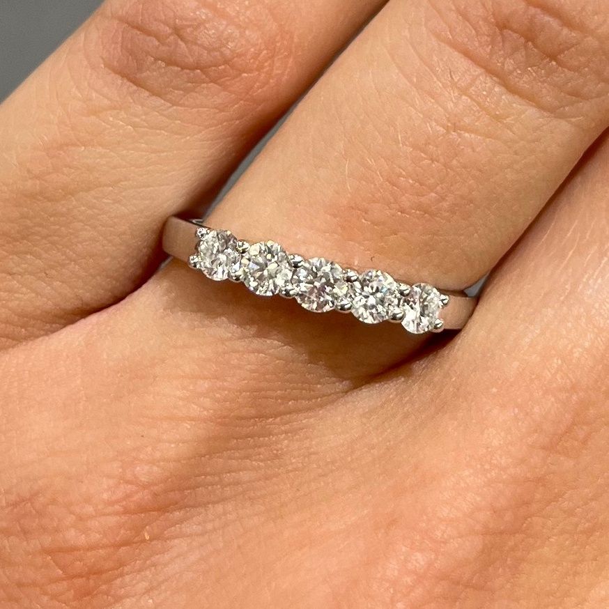 Pre-Owned 18ct White Gold 0.50ct Diamond 5 Stone Ring