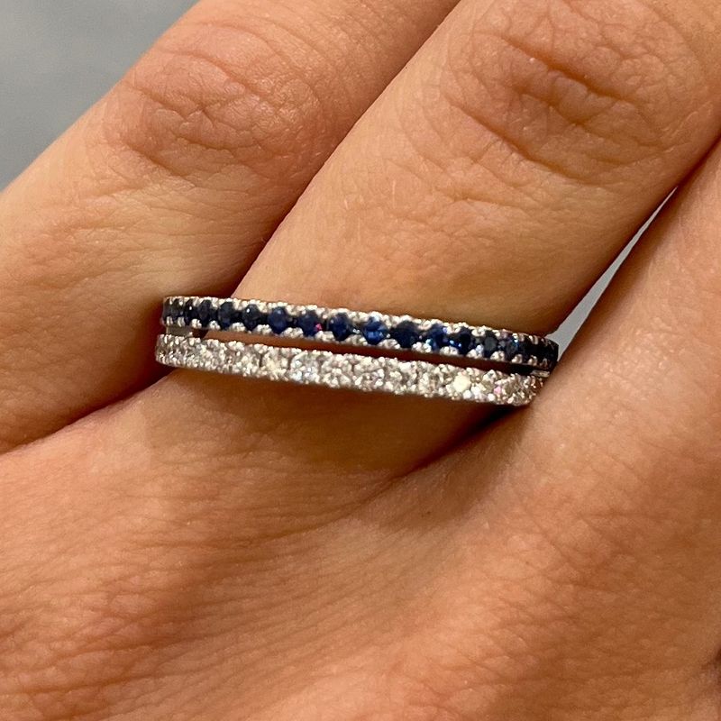 Pre-Owned 18ct White Gold Vera Wang Diamond &amp; Sapphire Eternity Ring