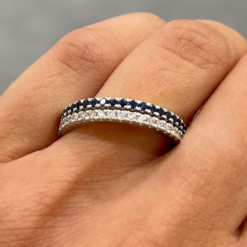 Pre-Owned 18ct White Gold Vera Wang Diamond & Sapphire Eternity Ring