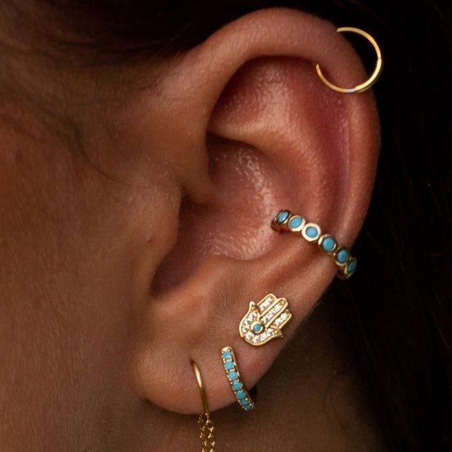 Fatima Stud Earrings with Turquoise