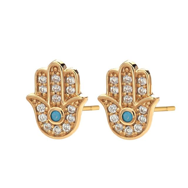 Fatima Stud Earrings with Turquoise