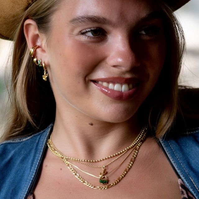 Cactus Charm Hoop Earrings