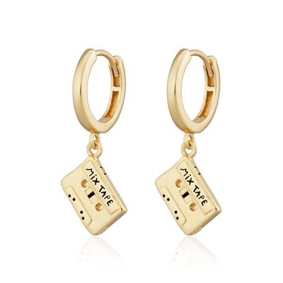 Mix Tape Charm Hoop Earrings
