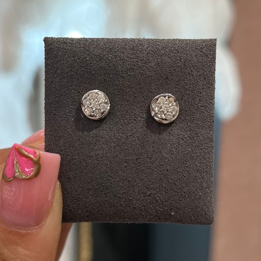 Pre-Owned 9ct White Gold 0.30ct Diamond Cluster Earrings