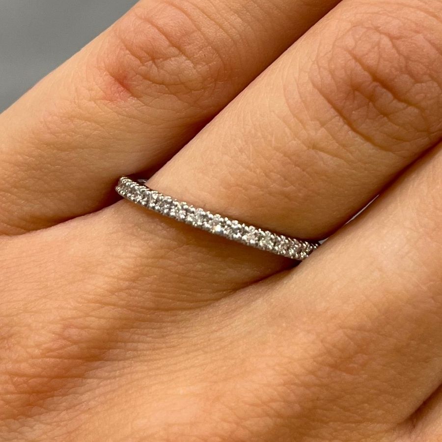 Pre-Owned Platinum 0.10ct Diamond 1/2 Eternity Ring
