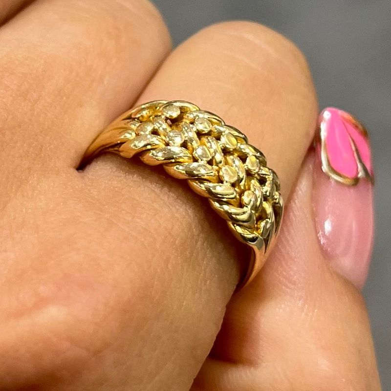 Victorian 18ct Yellow Gold Keeper Ring Circa 1887