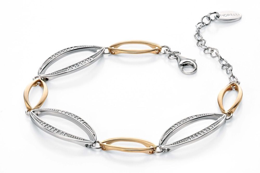 Silver &amp; Gold-Plated Pavé Cubic Zirconia  Bracelet