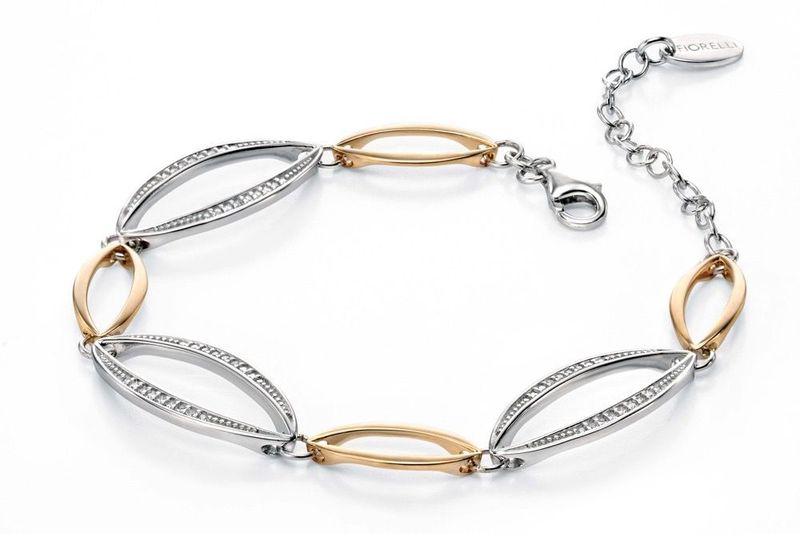 Silver &amp; Gold-Plated Pavé Cubic Zirconia  Bracelet
