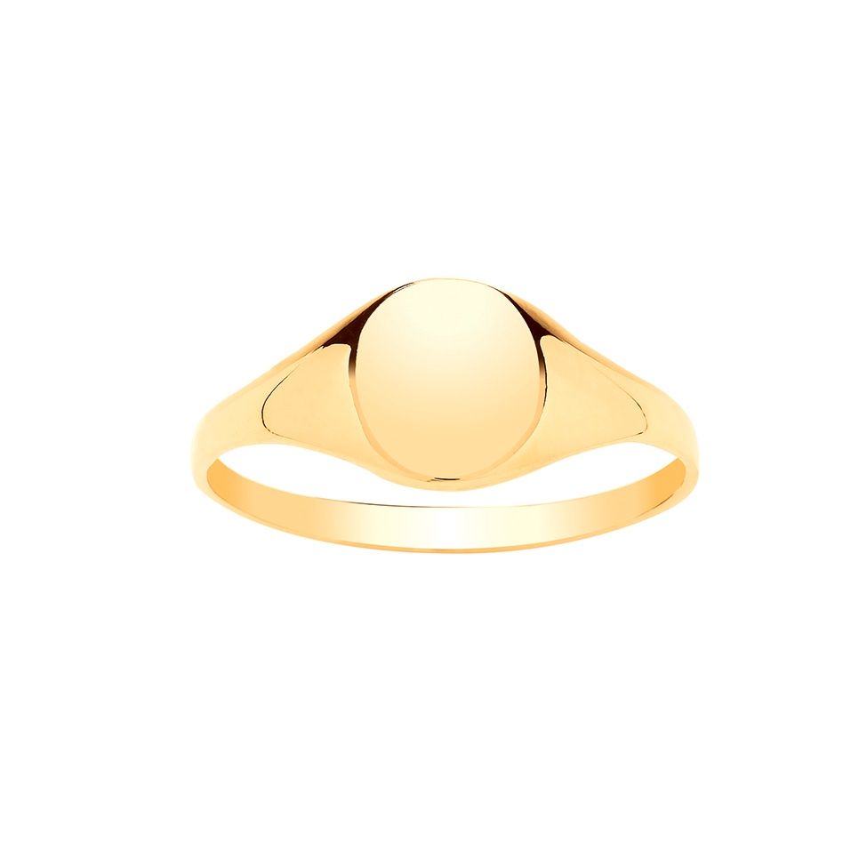 9ct Yellow Gold Girls Oval Signet Ring