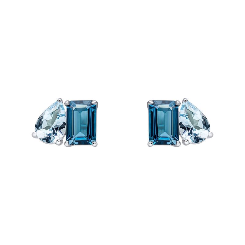 Toi et Moi Blue Topaz Stud Earrings 9ct Gold Toi et Moi Blue Topaz Stud Earrings 9ct Gold