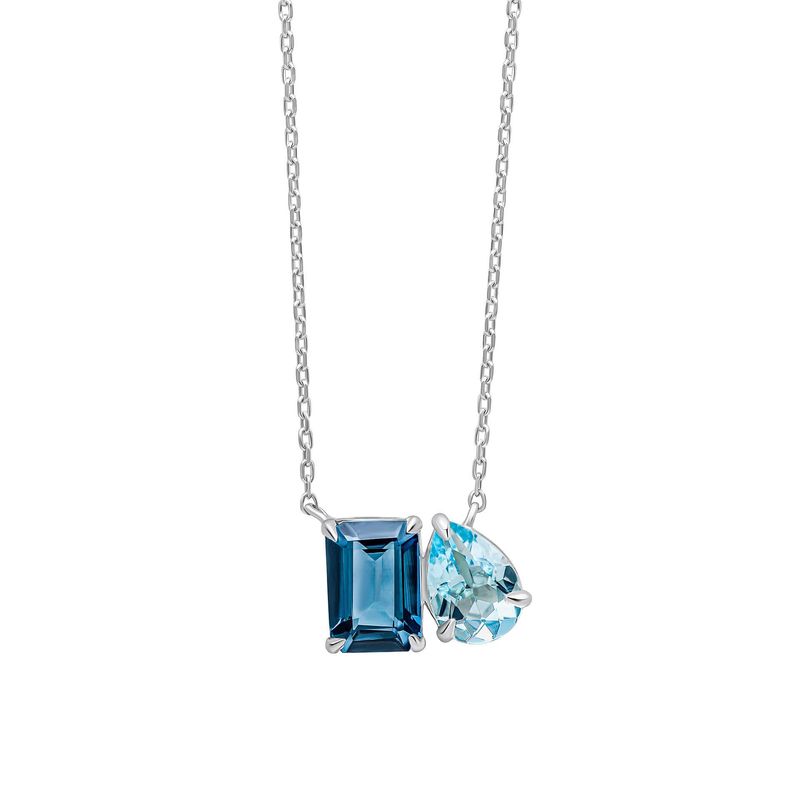 Toi et Moi Blue Topaz Necklace 9ct Gold Toi et Moi Blue Topaz Necklace 9ct Gold