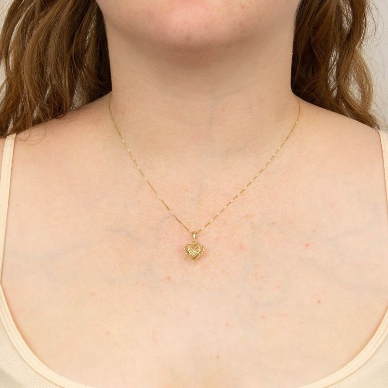 Caged Heart 9ct Yellow Gold Pendant