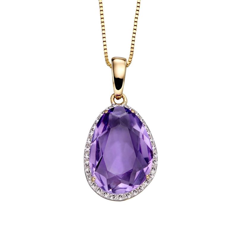 Irregular-Shaped Amethyst Pendant 9ct Gold