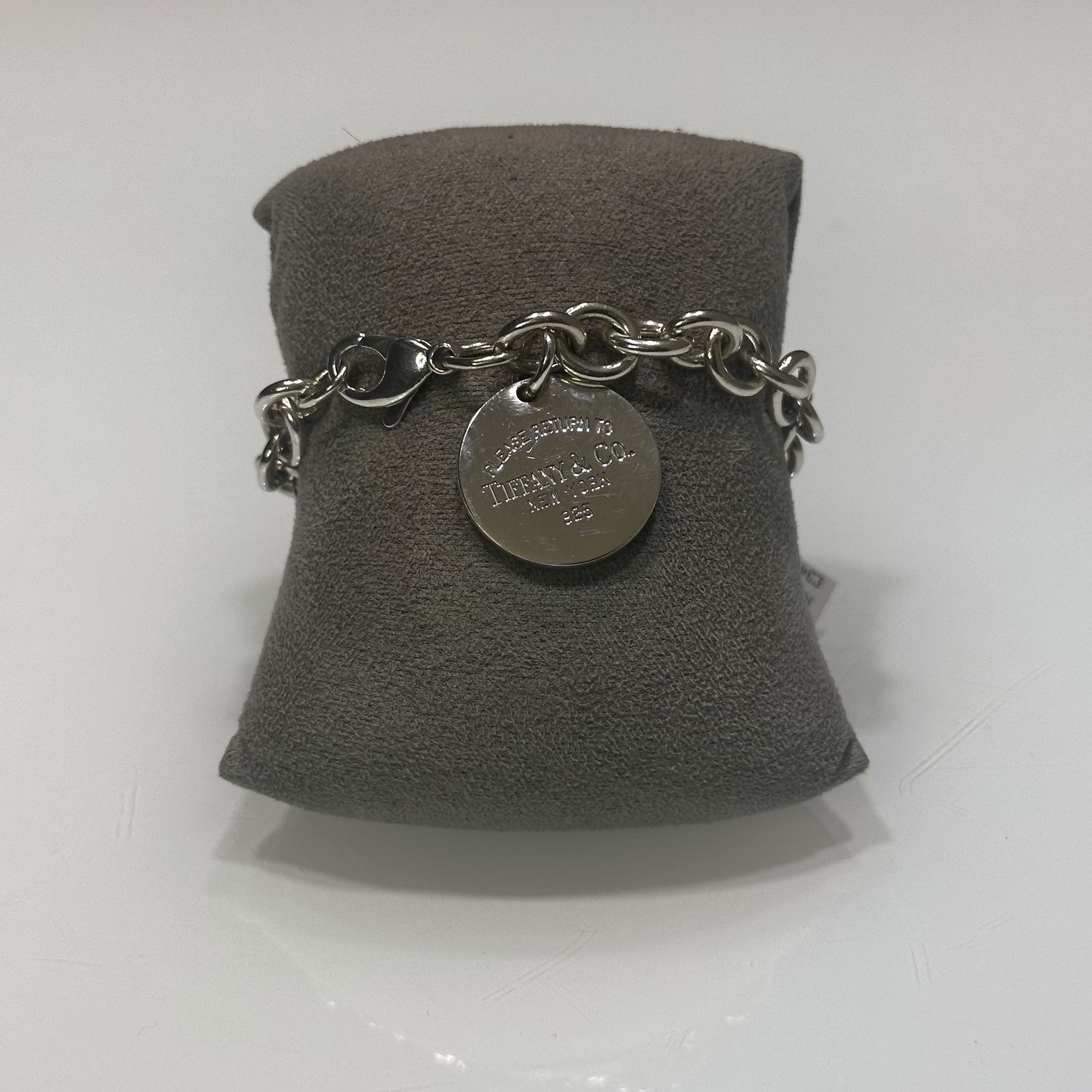 Pre-Owned Tiffany&amp;Co Round Tag Return To Tiffany Silver Belcher Bracelet