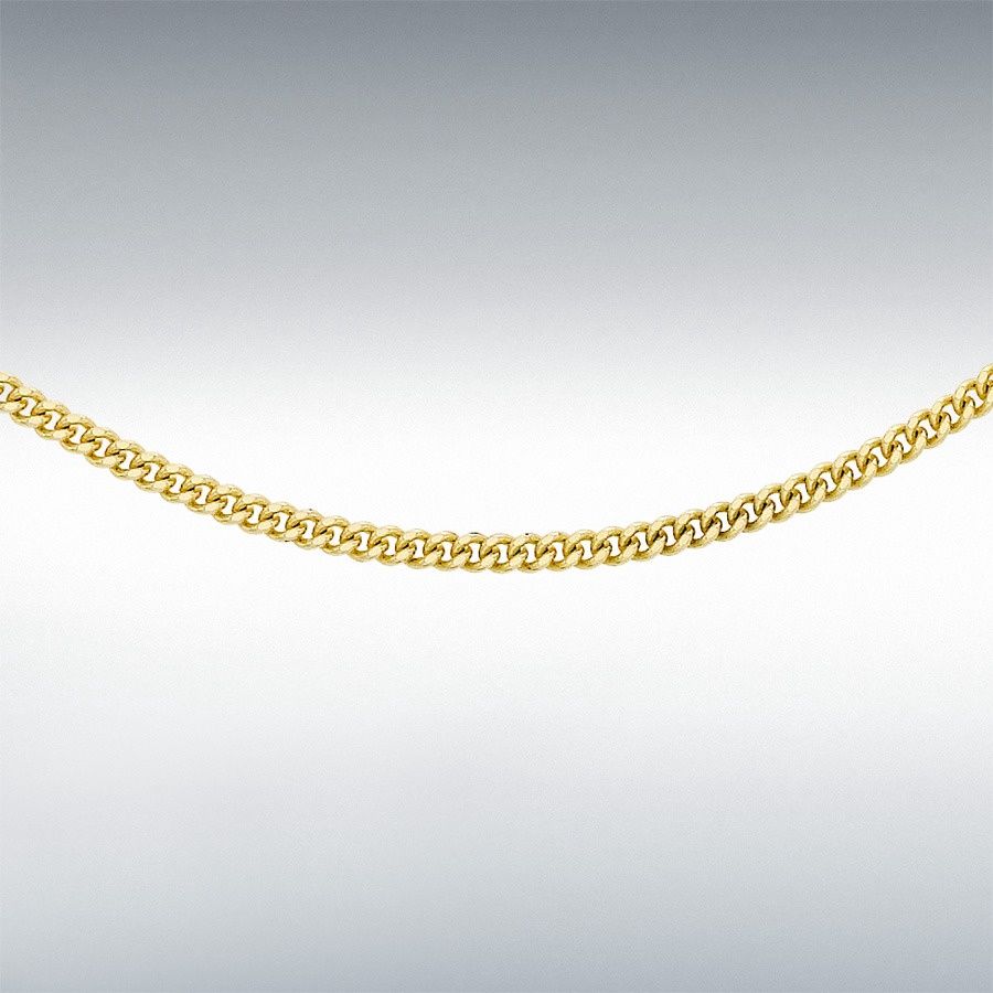 9ct Yellow Gold 50 Diamond Cut Curb Chain, Length: 20&quot;