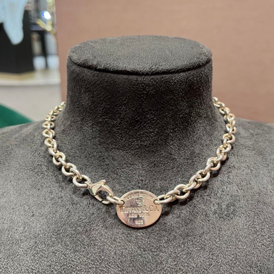 Pre-Owned Tiffany &amp; Co Oval Tag Choker