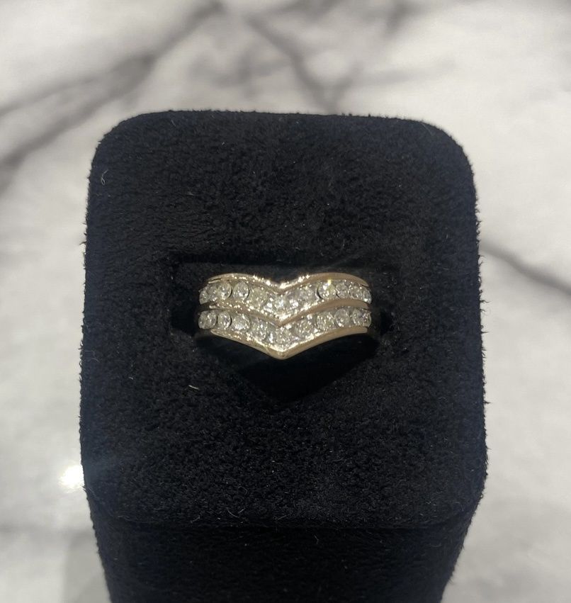 Pre-Owned 9ct Yellow Gold 0.50ct Diamond 2 Row  Band