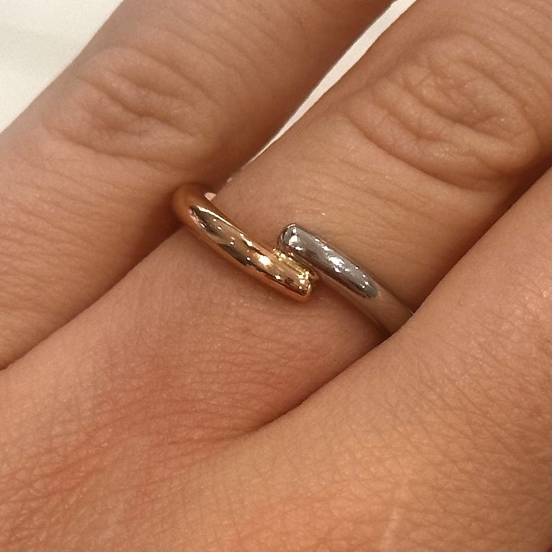 Pre-Owned 18ct Yellow White &amp;Rose Gold  Fancy Band
