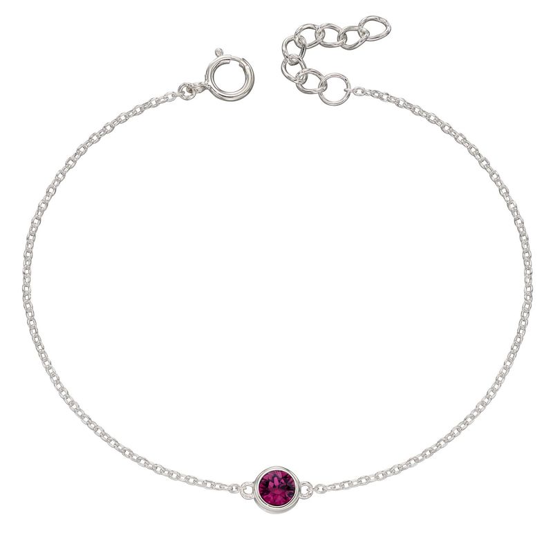 Silver Birthstone Crystal Bracelet