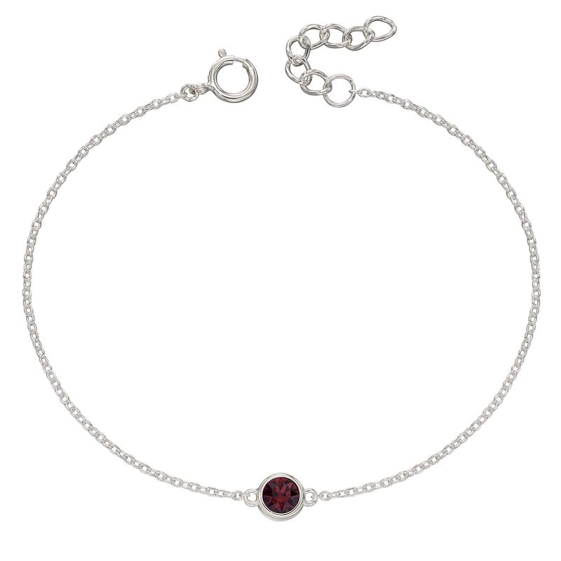 Silver Birthstone Crystal Bracelet
