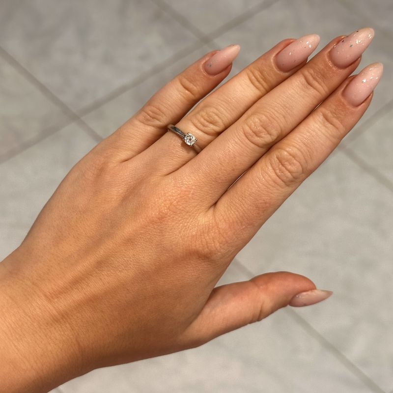 18ct White Gold 0.37ct Old Cut Diamond Solitaire Ring