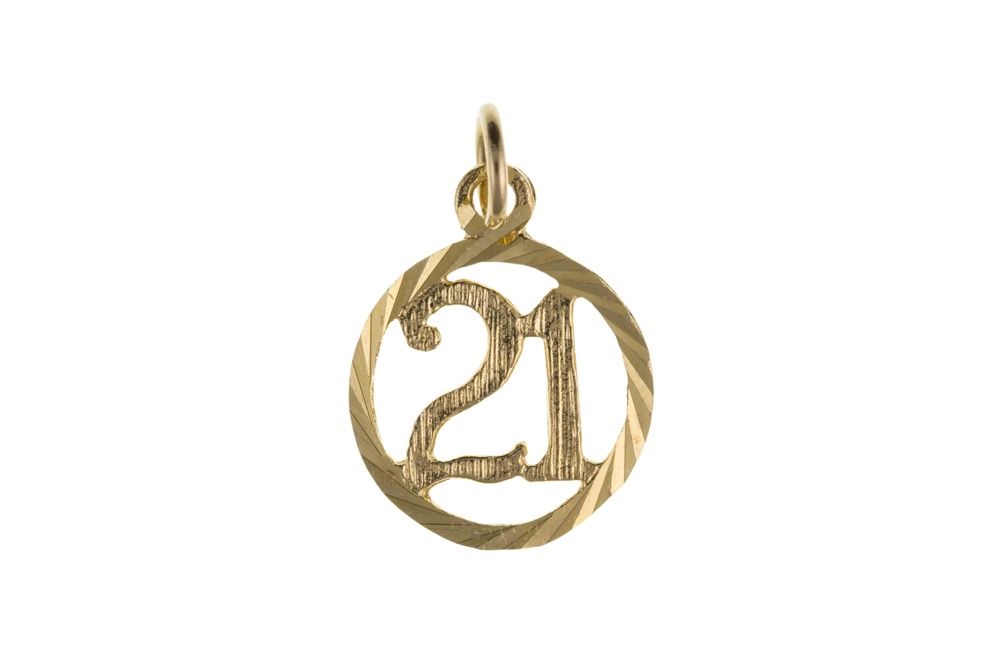9ct Yellow Gold Age 21 Disc Pendant