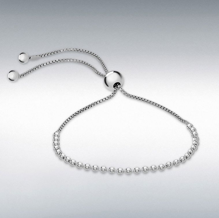 Sterling Silver Beaded Slider Bracelet