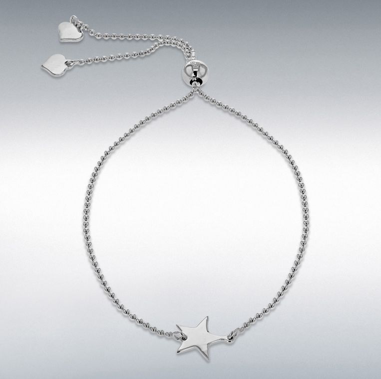 Silver Star Slider Bracelet 23cm/9&quot;
