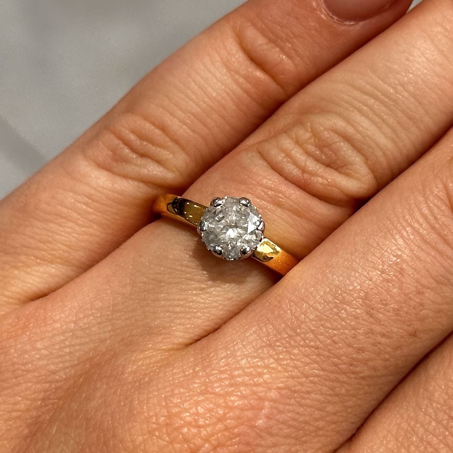 Pre-Owned 18ct Yellow Gold Diamond Solitaire Ring 1.13ct L I3