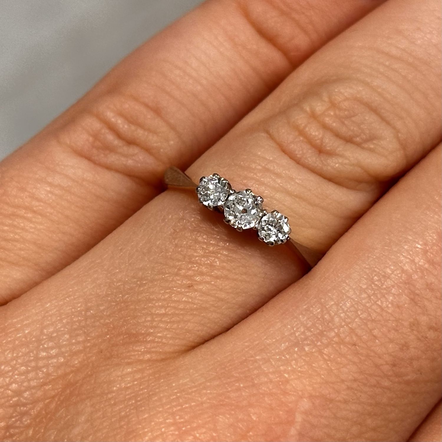 Pre-Owned 18ct Yellow Gold Diamond Trilogy Ring 0.50ct