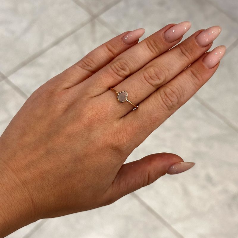Pre-Owned 14ct Rose Gold Diamond Slice Ring