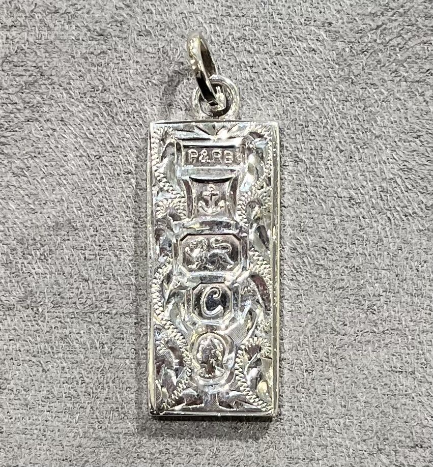 Pre-Owned Silver Vintage Ingot Pendant Circa 1977