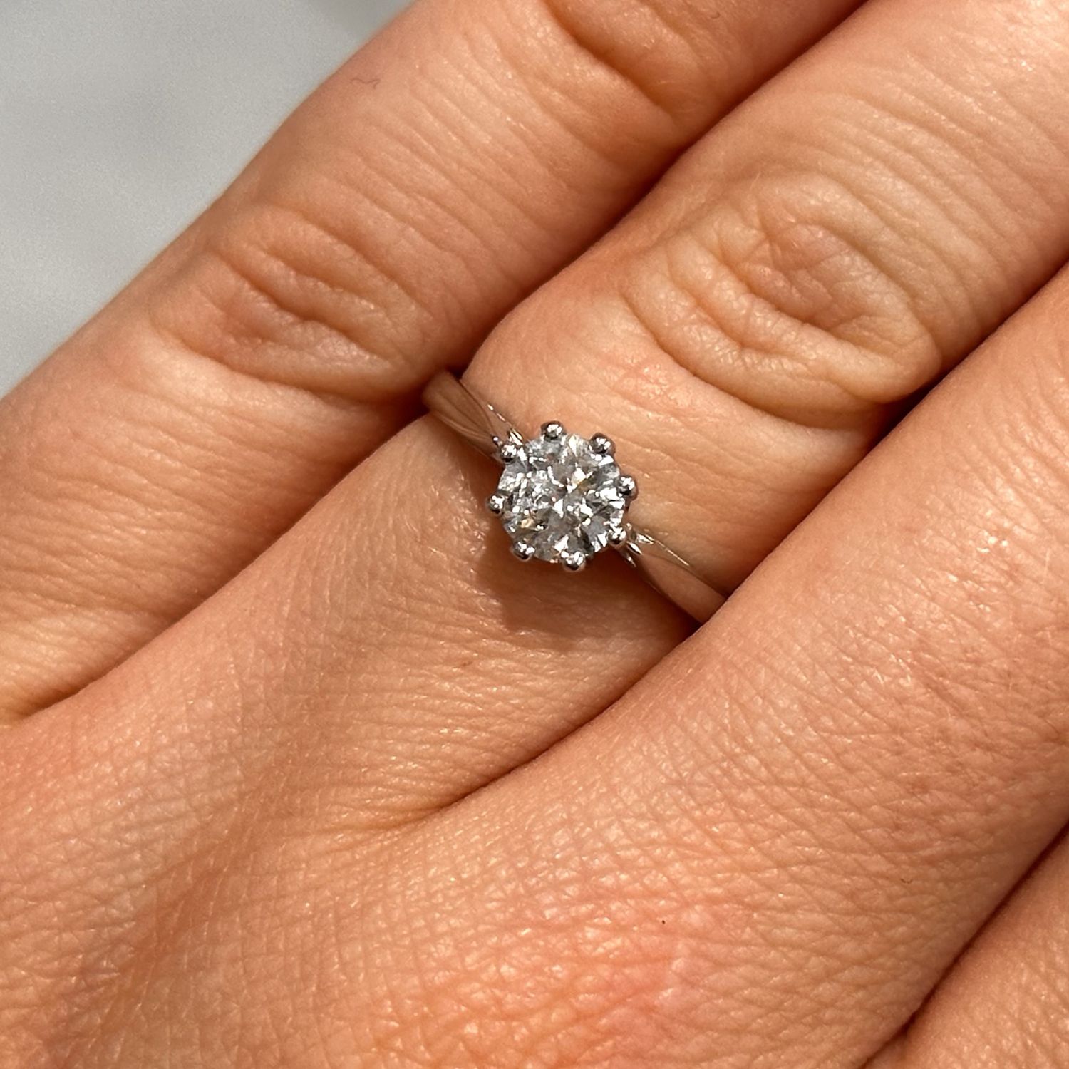Pre-Owned 18ct White Gold Diamond Solitaire Ring  0.50ct K i2