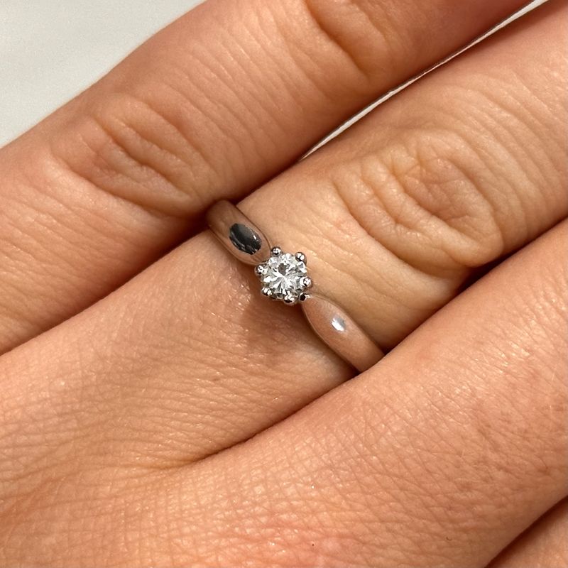 Pre-Owned 18ct White Gold Diamond Solitaire Ring 0.16ct