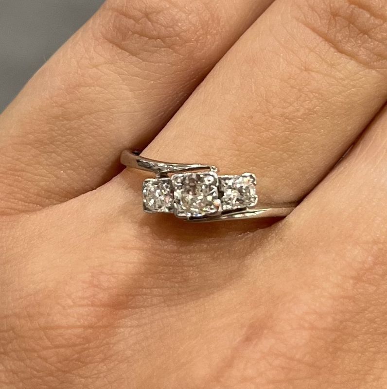 Pre-Owned 18ct White Gold 0.37ct Diamond Three Stone Ring