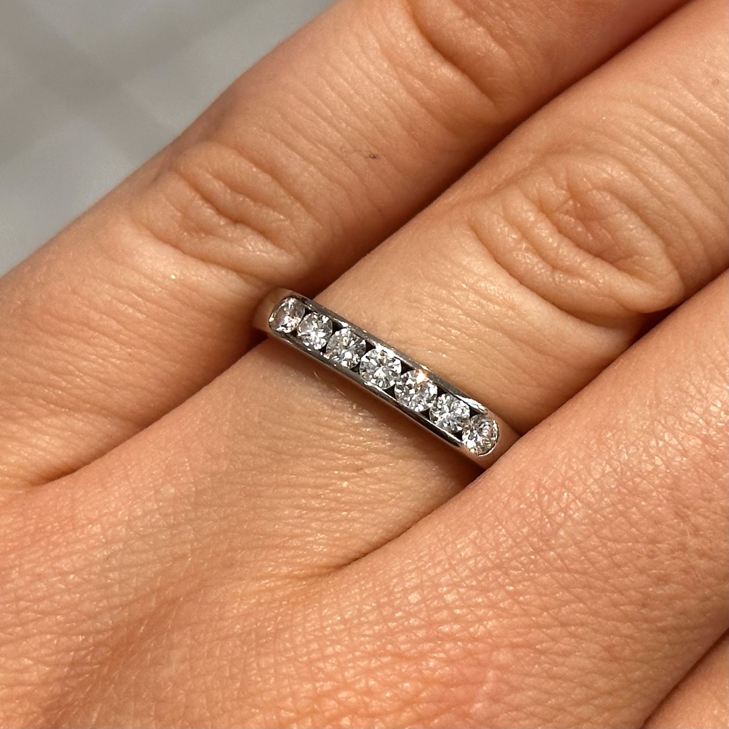 Pre-Owned 18ct White Gold Channel Set Diamond Half Eternity Ring 0.33ct