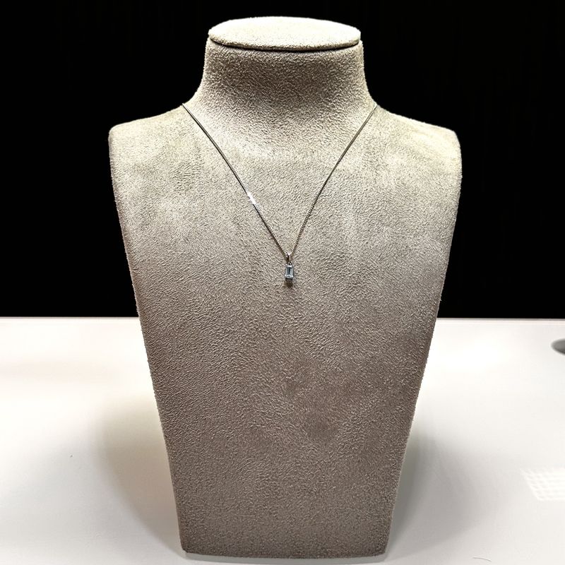 9ct White Gold Blue Topaz Octagonal Pendant 0.23ct