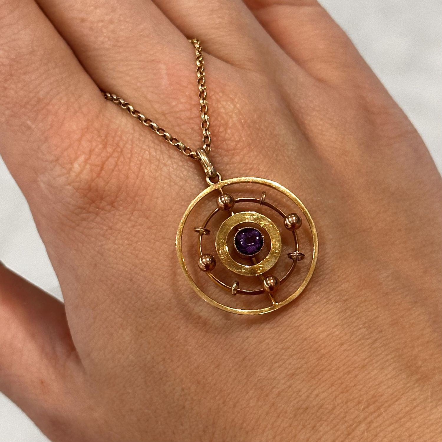 Pre-Owned 9ct Yellow Gold Antique Amethyst Pendant