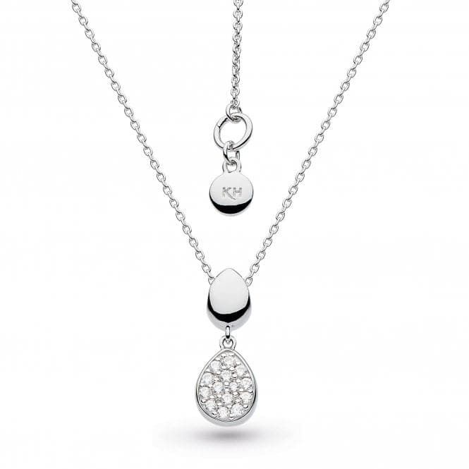 Silver Coast Pebble Glisten Pavé Necklace 18&quot;