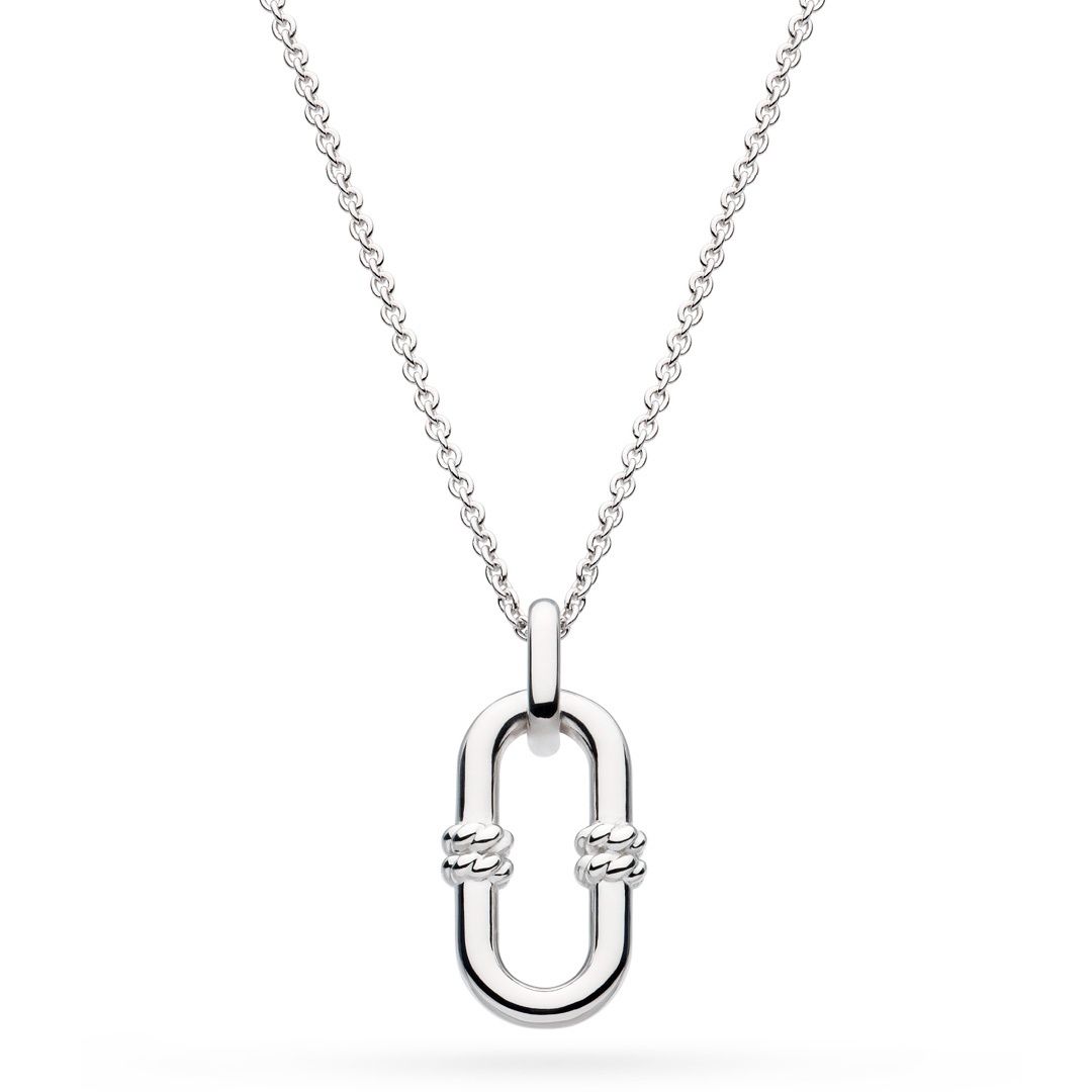 Silver Marina Rope Bar Link Necklace 18&quot;